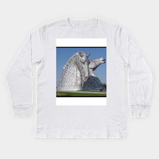 The Kelpies, Helix Park, Falkirk, Scotland Kids Long Sleeve T-Shirt